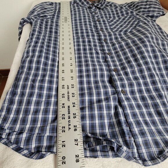 5.11 Tactical Mens Plaid Long-Sleeve Button-Up Shirt Medium Blue Casual Pocket - Picture 7 of 9
